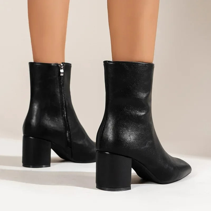 Trendy Elegante Dames Enkellaarsjes met Blokhak