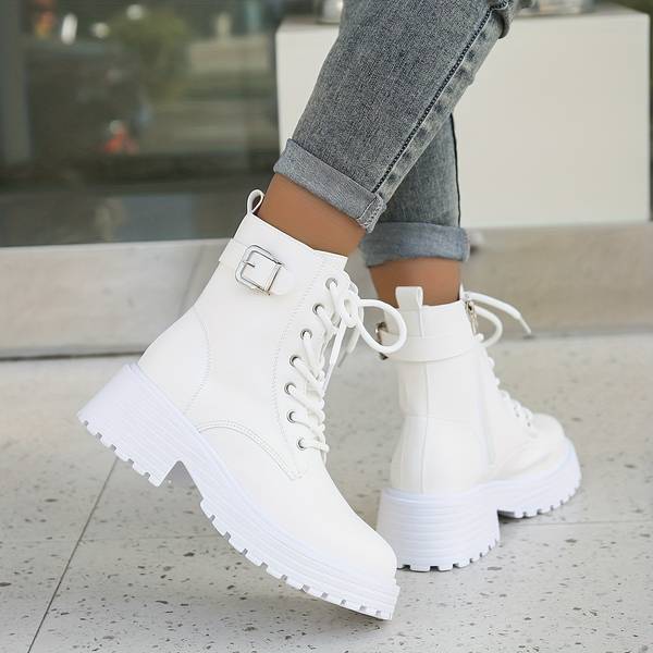Kiaria | Combat Boots met Chunky Zool en Ritsdetail
