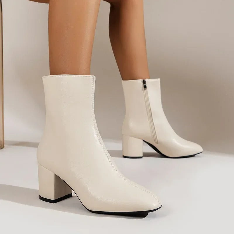 Trendy Elegante Dames Enkellaarsjes met Blokhak