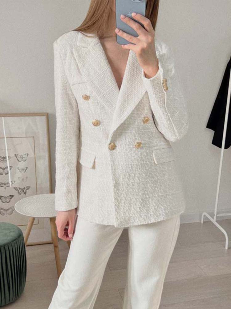 Richa | Bouclé Double-Breasted Blazer