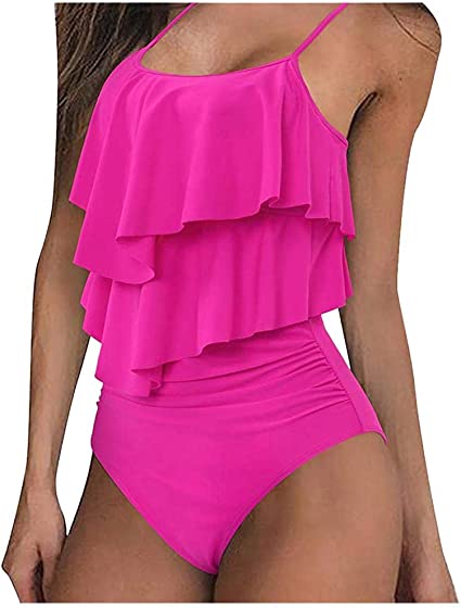 Kimberly | Ruffle Tankini met Leopard High-Waist Bottom