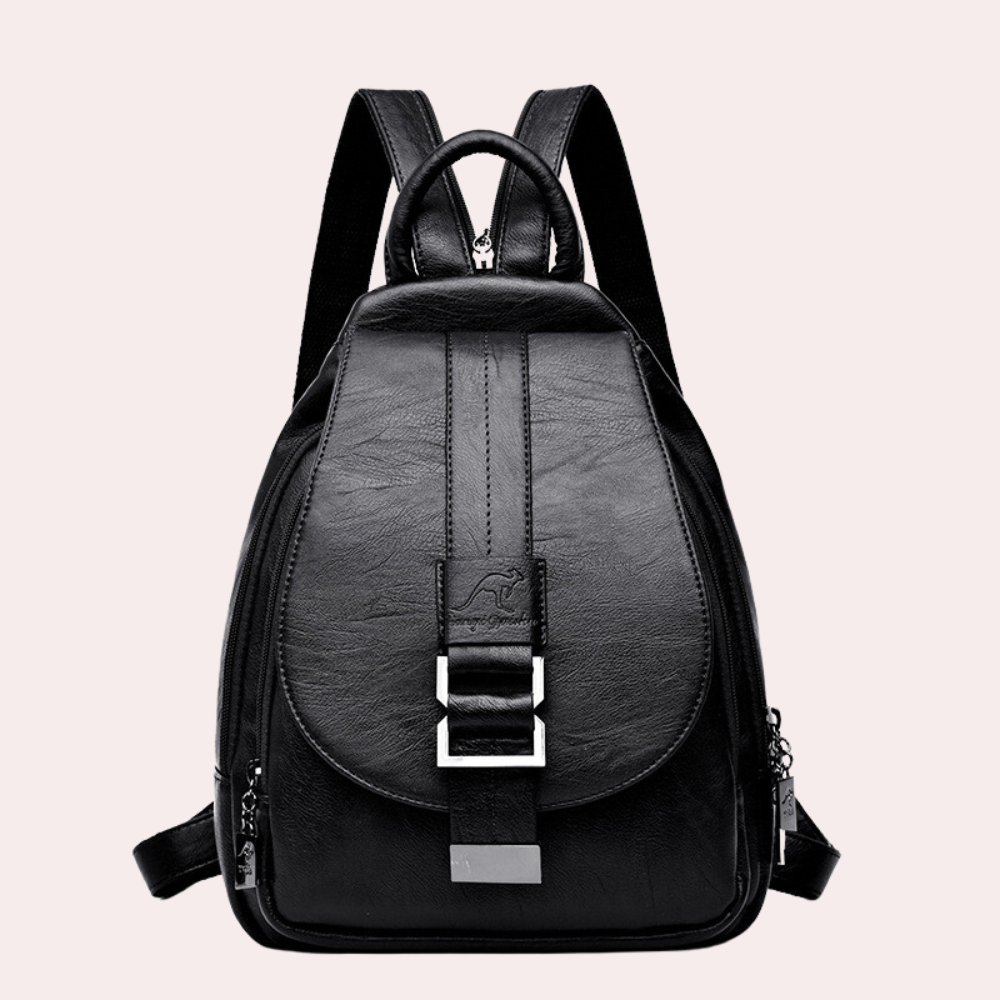 Virginie | Luxe Vegan Leren Rugzak met Moderne Buckle