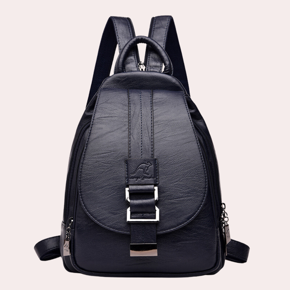 Virginie | Luxe Vegan Leren Rugzak met Moderne Buckle