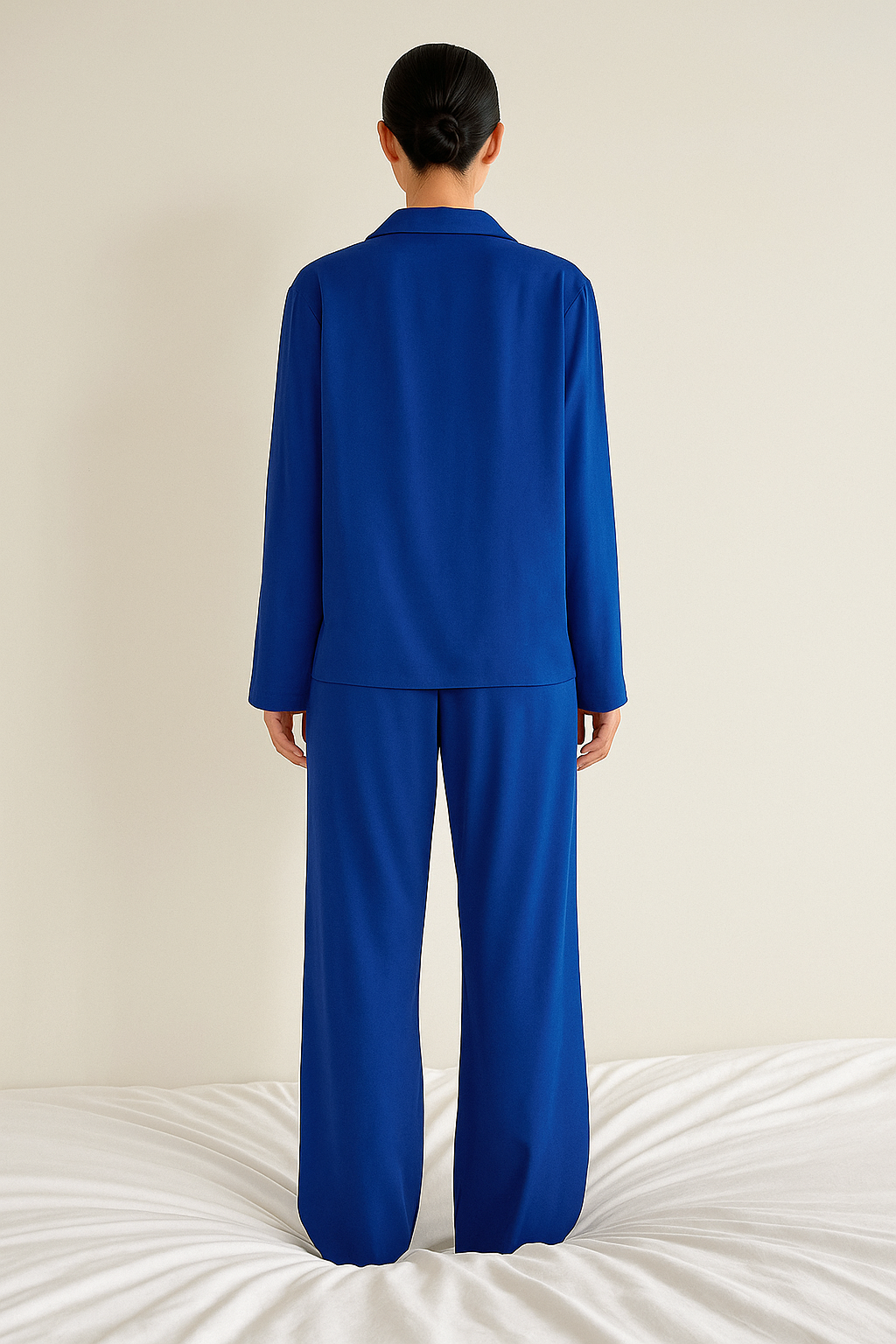 Ammie | Satijnen Pyjama Set met Wijdere Broek