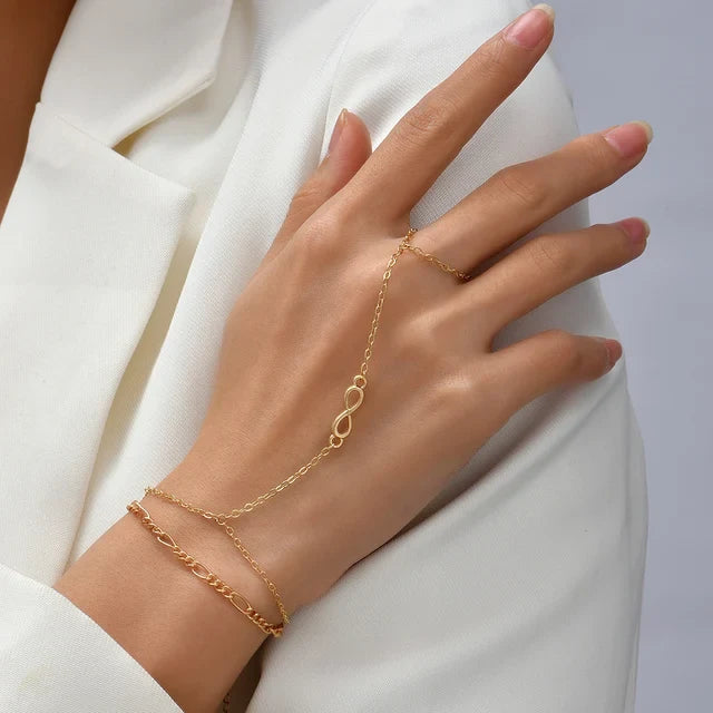 Pixi | Goudkleurige Handketting met Hartdetails