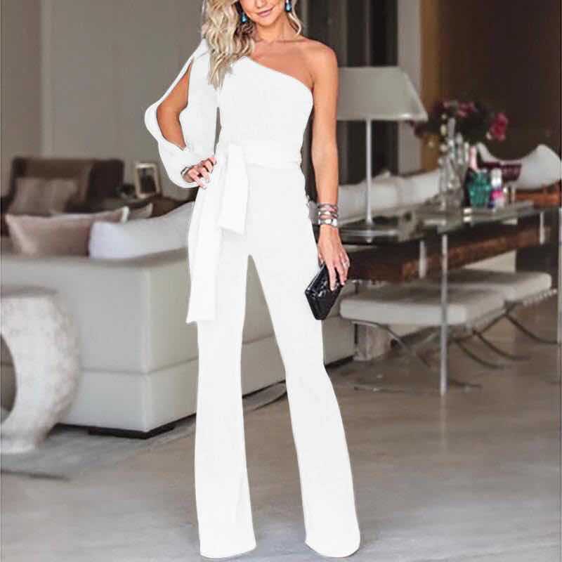 Tunna | Elegante One-Shoulder Jumpsuit met Ceintuur
