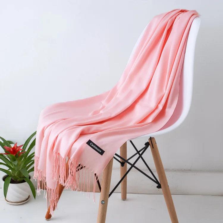 Luxe Warme Kasjmier Sjaal met Franjedetail