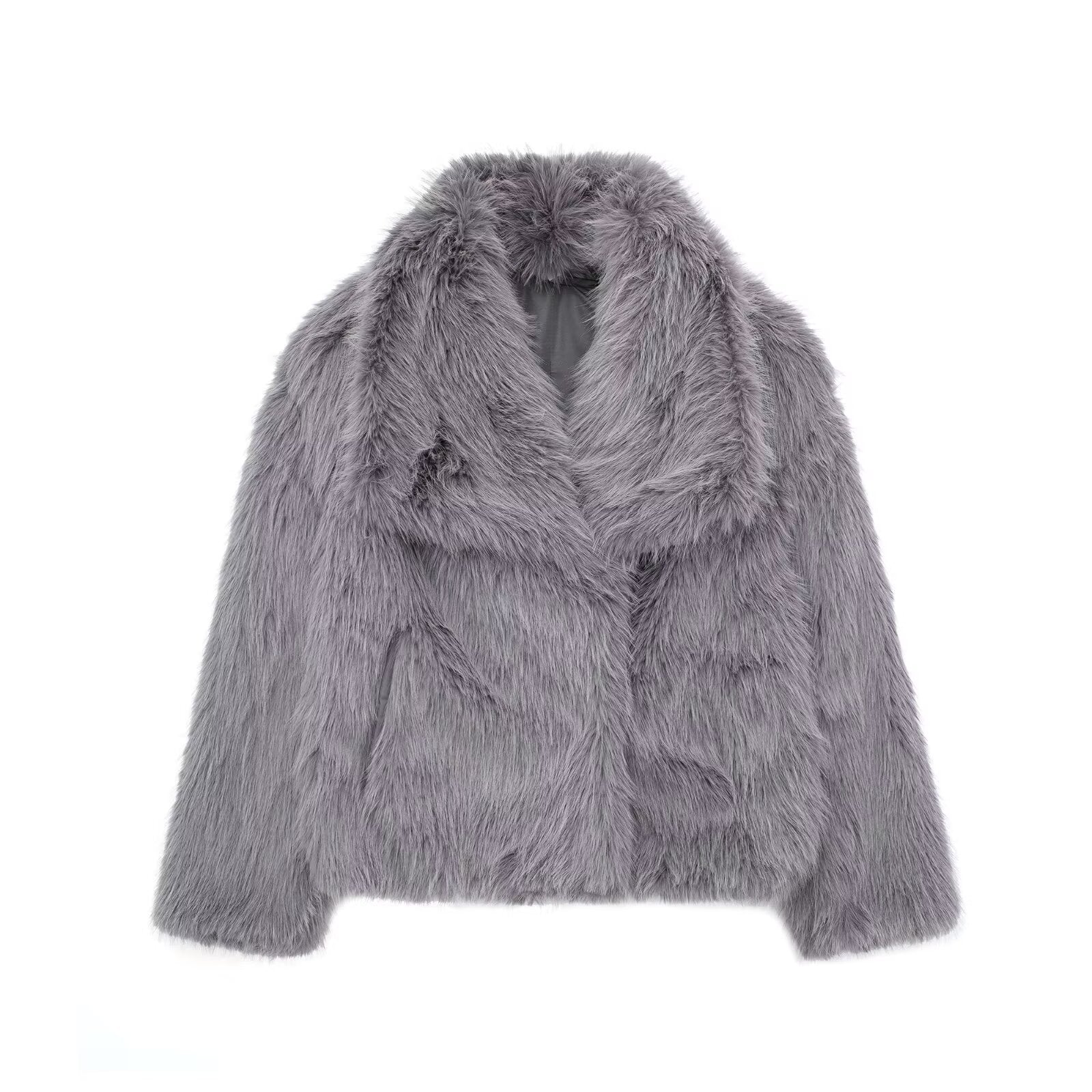 Luxe zachte dames jas met elegant faux fur design