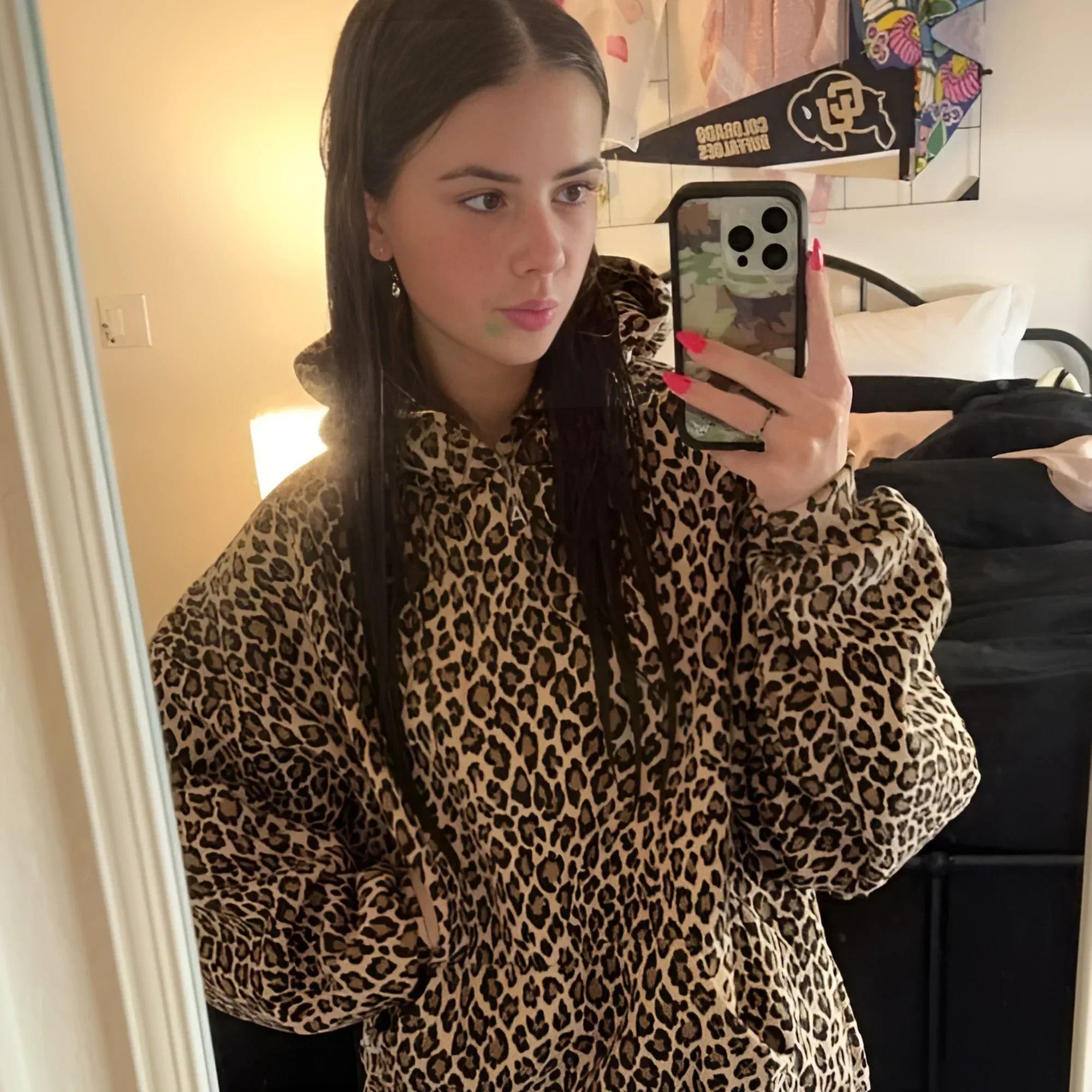 Luxe Oversized Dames Hoodie met Panter Print