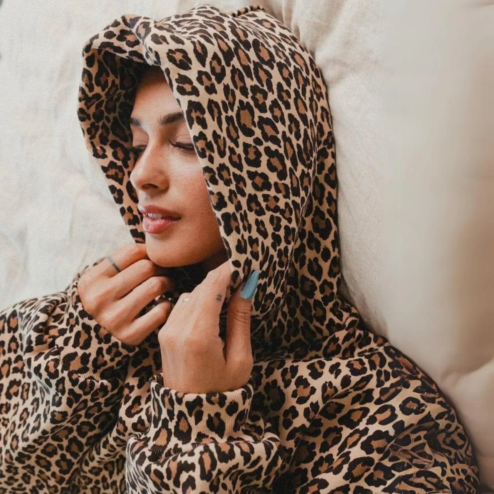 Luxe Oversized Dames Hoodie met Panter Print