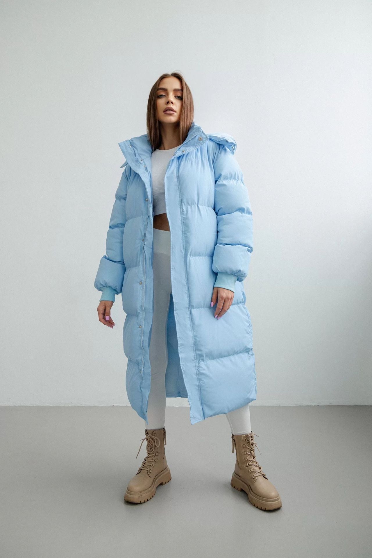 Lange Warme Oversized Dames Puffer Jas met Capuchon