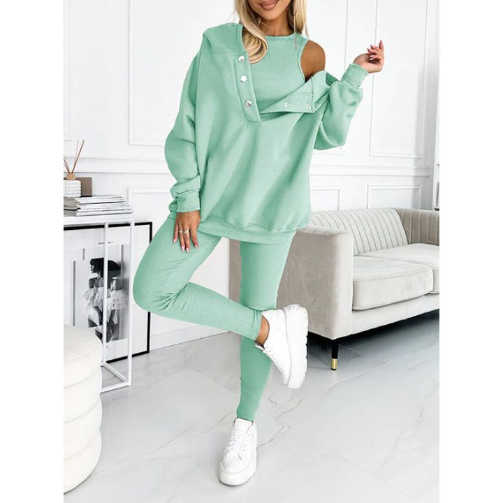 Oversized Dames 3-Delige Loungewear Set met Hoodie