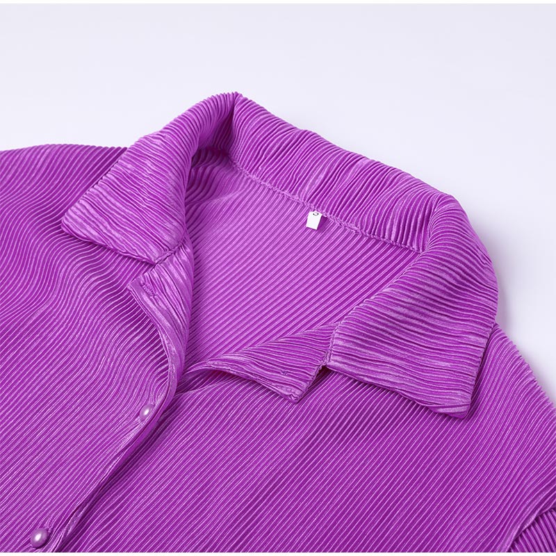 Magenta | Luxe Plissé Set met Losvallend Silhouet