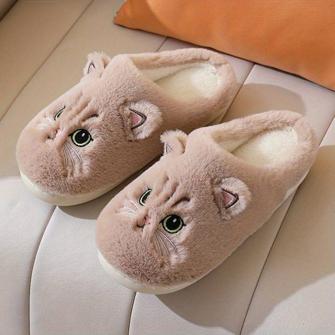 Warme Zachte Dames Pantoffels Met Schattige Kattenprint