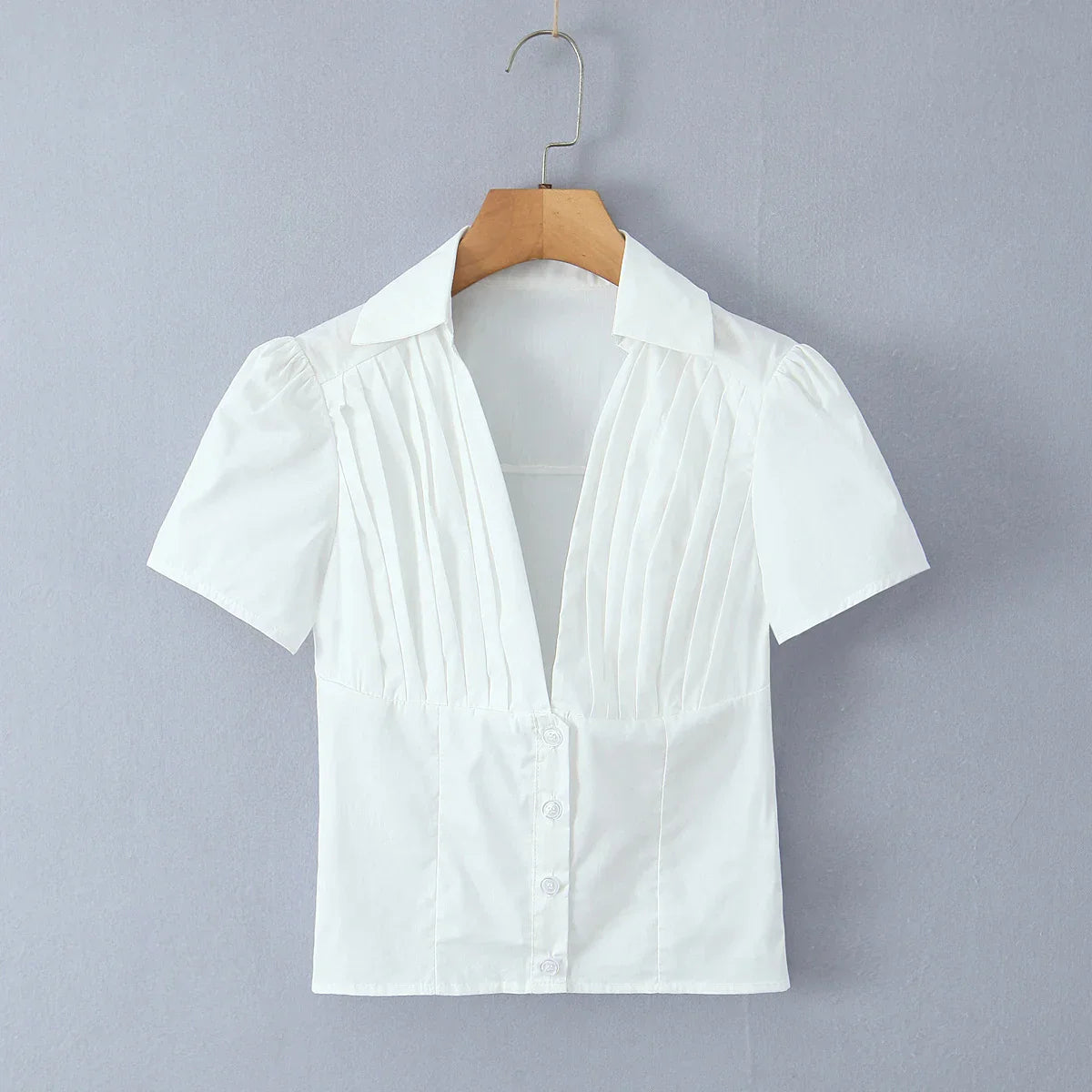 Lydia | Vintage Blouse met Korte Mouwen