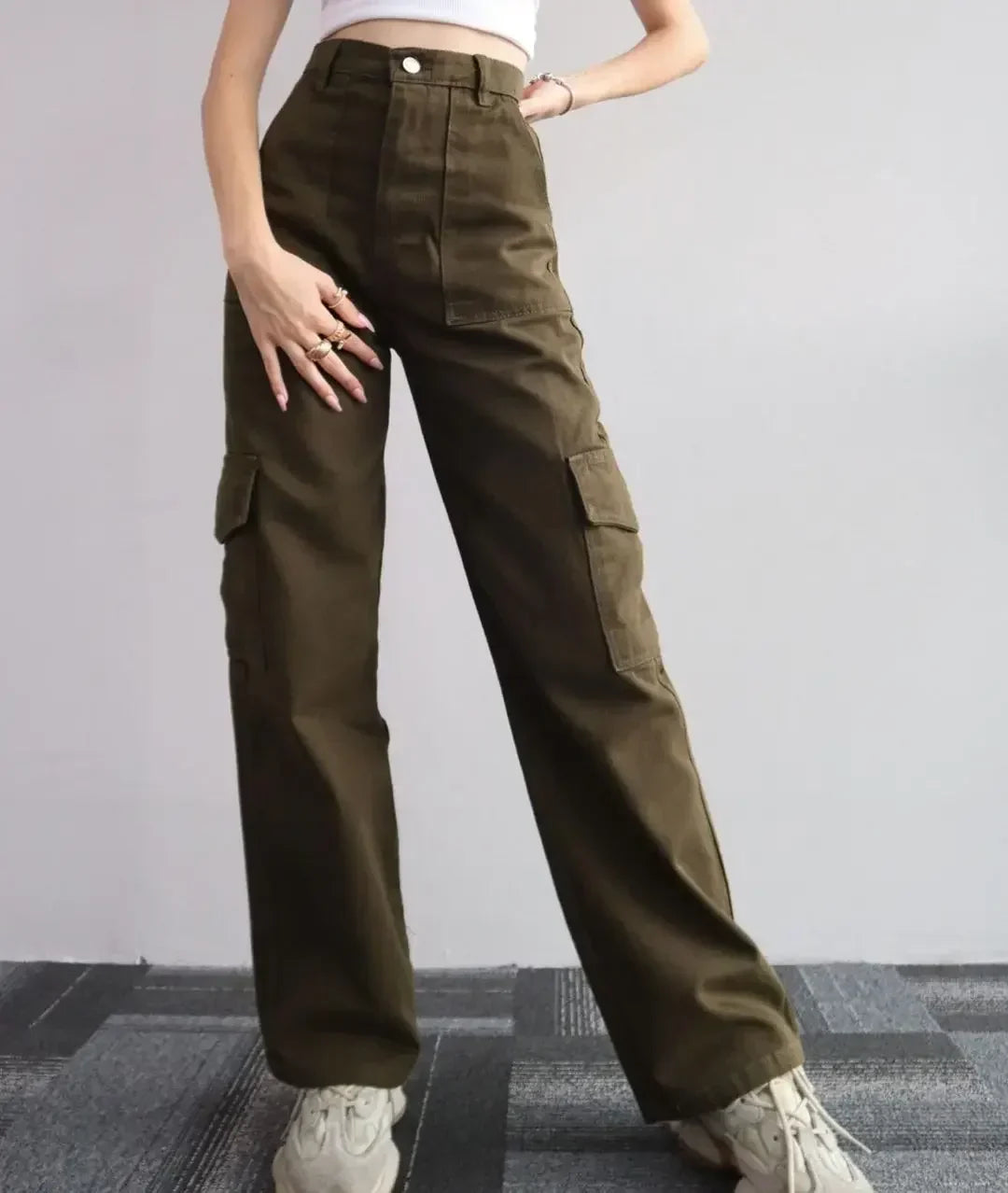 Perfect High Waist Cargo Jeans | Comfy Fit