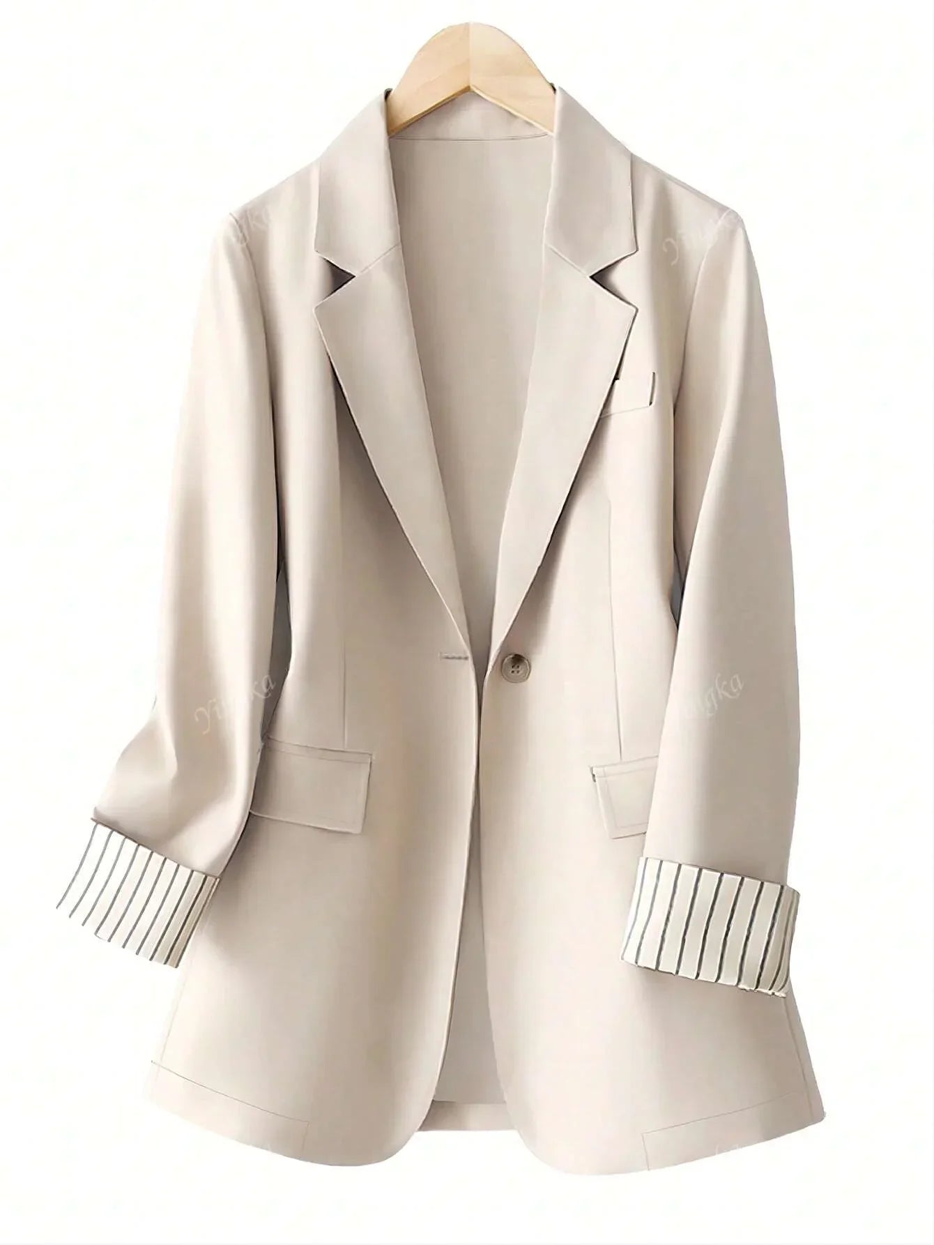 Felice | Minimalistische Blazer met Gestreepte Manchetten