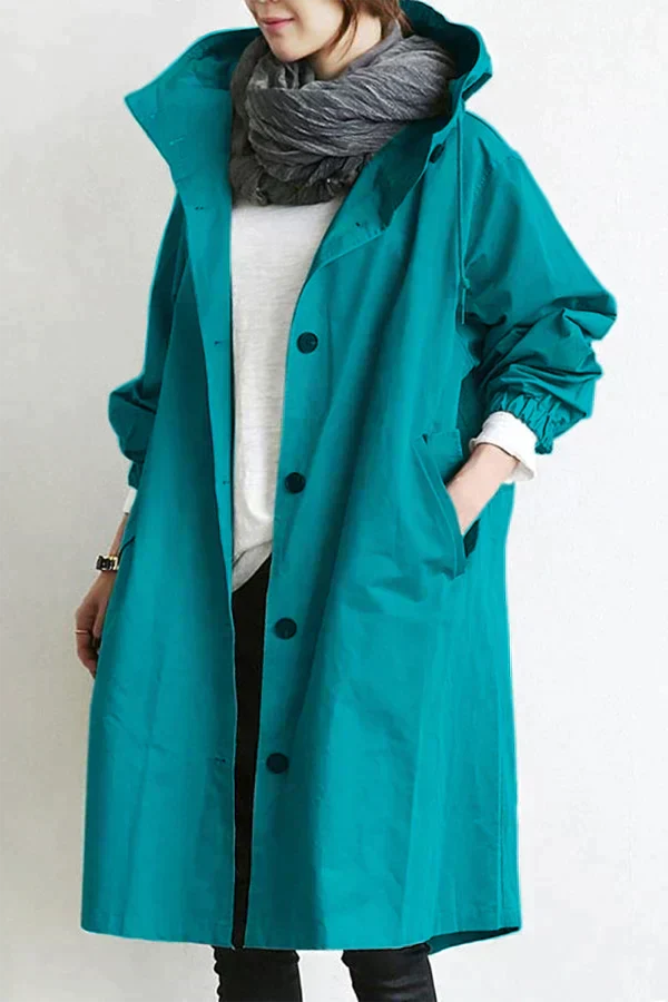 Stijlvolle Comfortabele Dames Regenjas Met Capuchon