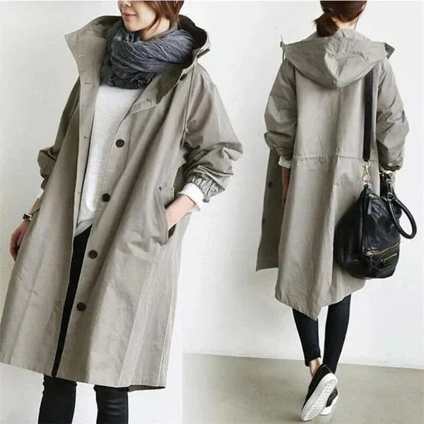 Stijlvolle Comfortabele Dames Regenjas Met Capuchon