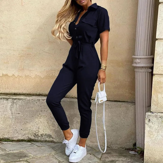 Helen | Utility Jumpsuit met Tailleceintuur
