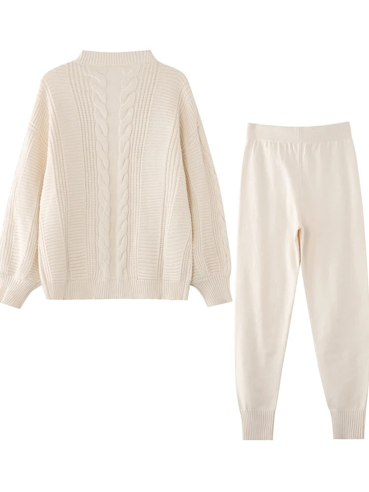 Stijlvolle Wolmix Dames Knitwear Set met Oversized Cardigan