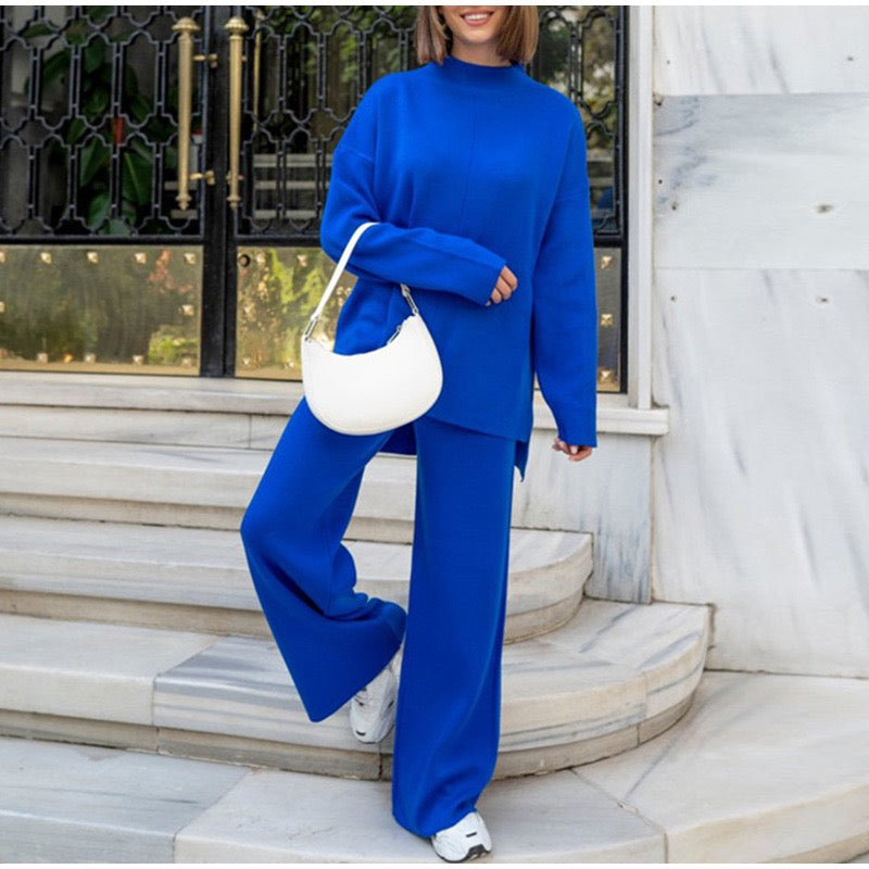 Luxe Oversized Vrouwen Loungewear Set met Wijde Broek