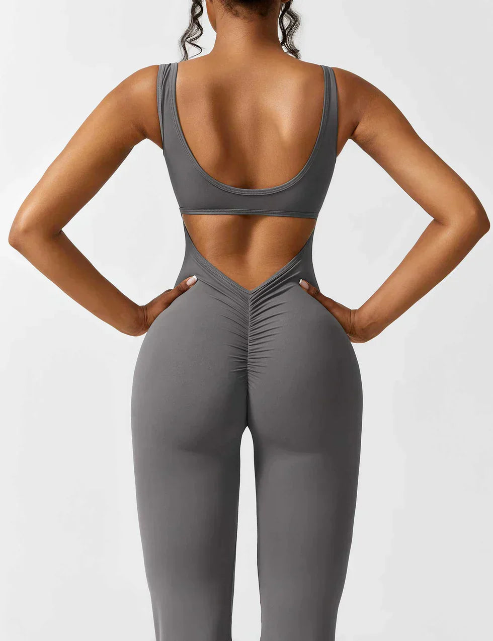 Cath | Sculpting Flare Jumpsuit met Open Rug