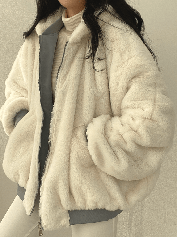 Warme oversized fleece jas voor vrouwen
