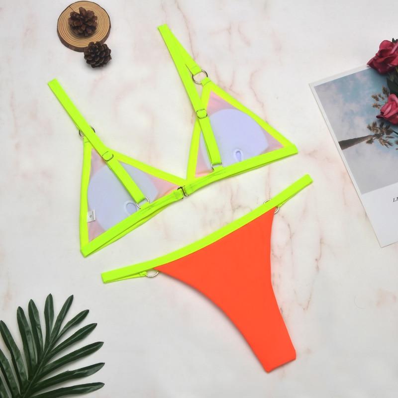 Lanie | Sporty Bikini met Ringdetails en Triangel Top
