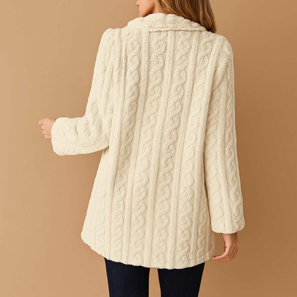 Lange Warme Teddy Winter Jas met Knopen