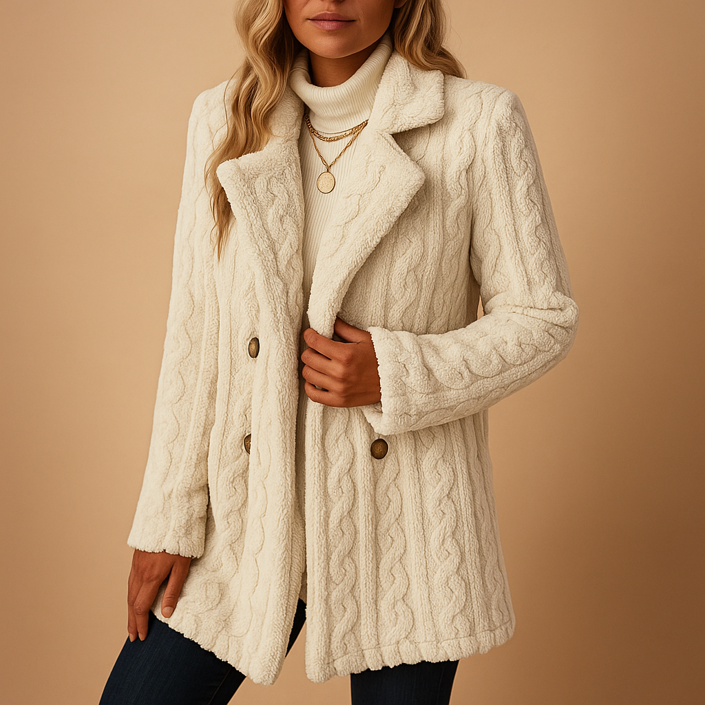 Lange Warme Teddy Winter Jas met Knopen