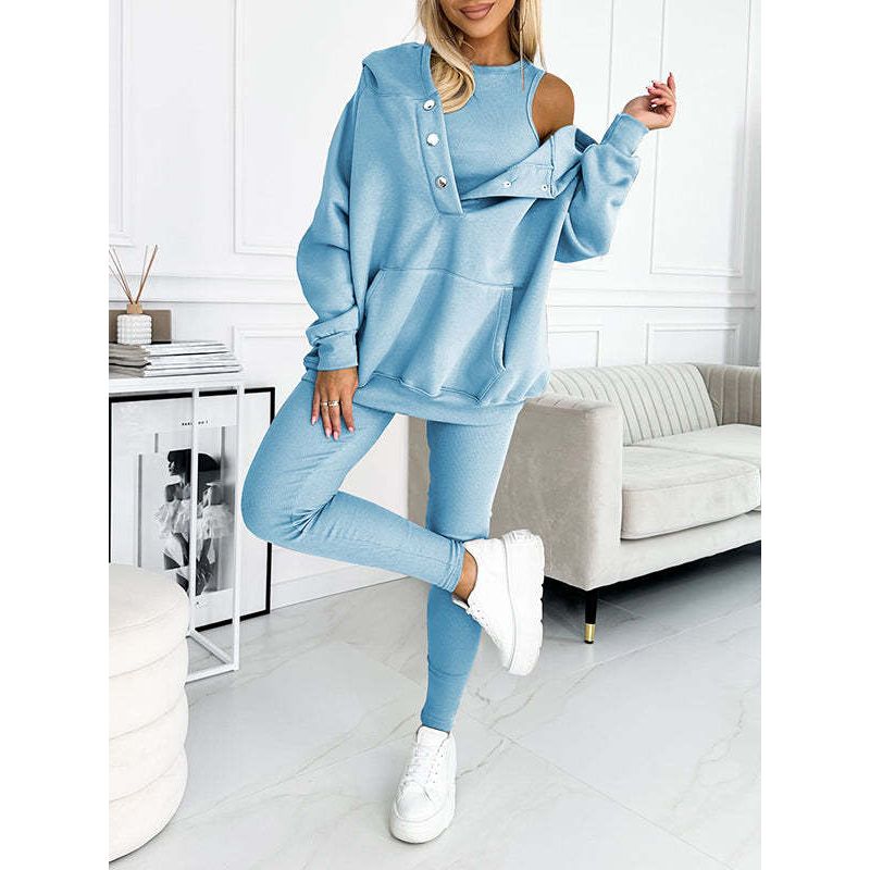 Oversized Dames 3-Delige Loungewear Set met Hoodie
