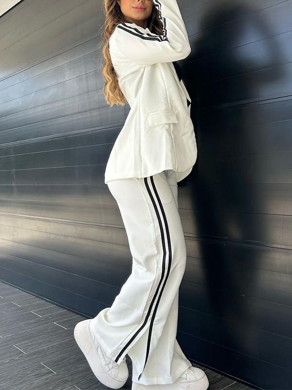 Arlette | Sportieve Co-Ord Set met Blazer en Wijde Broek