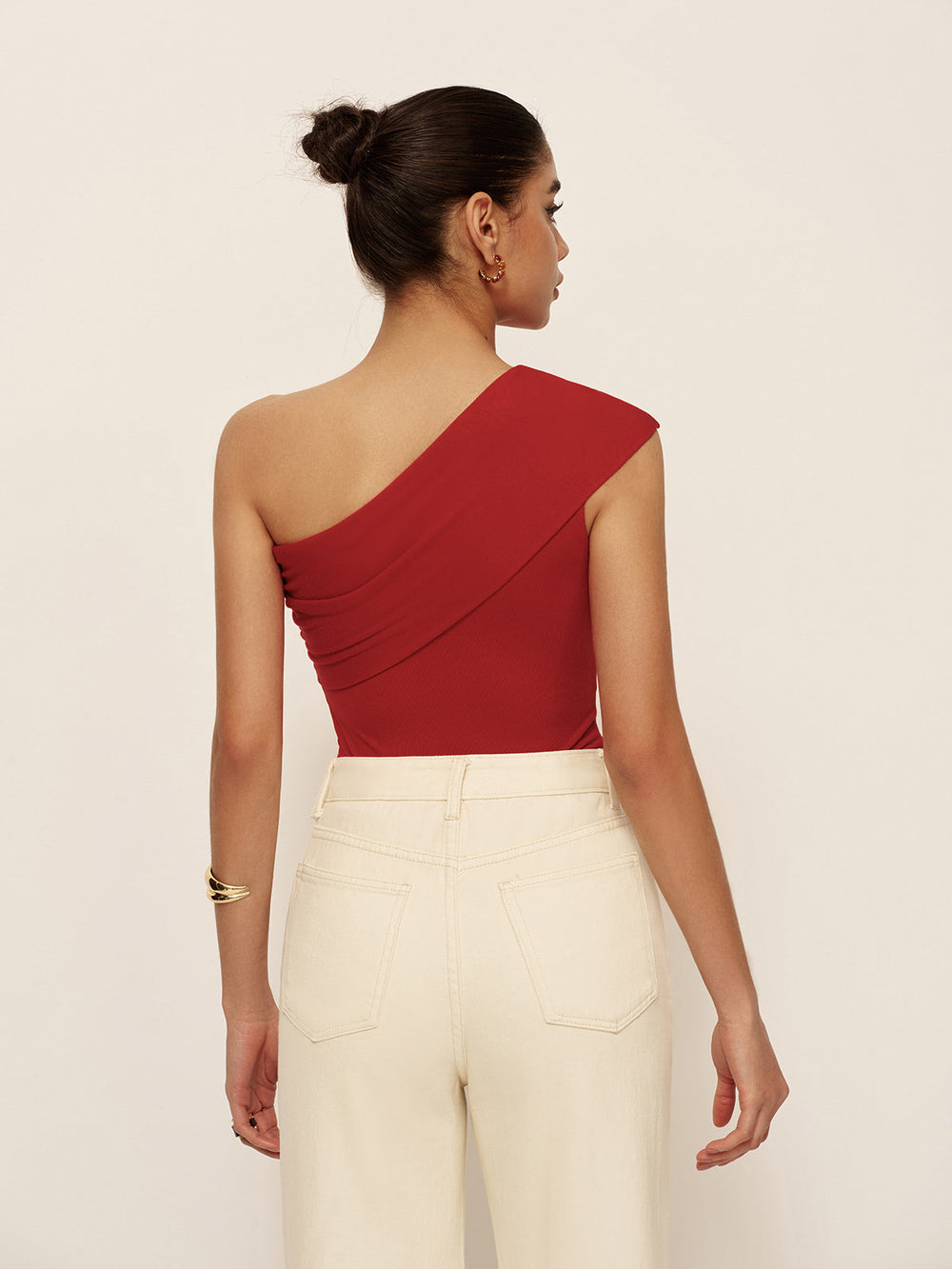 Hanne | One-Shoulder Top met Elegante Drapering