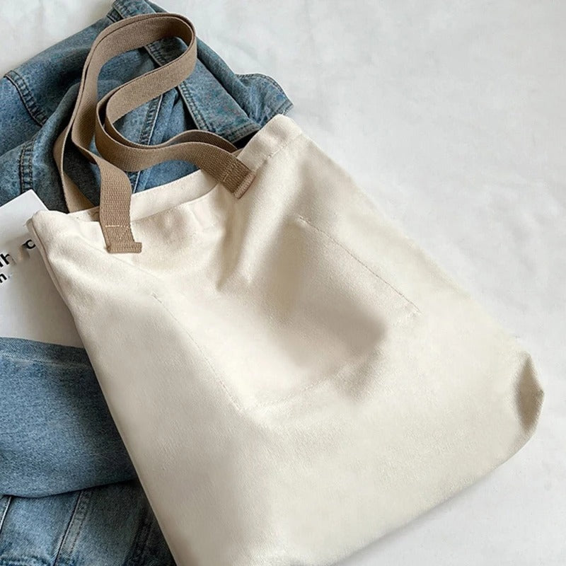 Leola | Minimalistische Canvas Schoudertas met Dubbele Vakken
