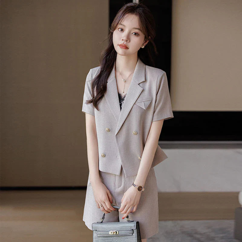 Desha | Tweedelige Cropped Blazer Set met Shorts