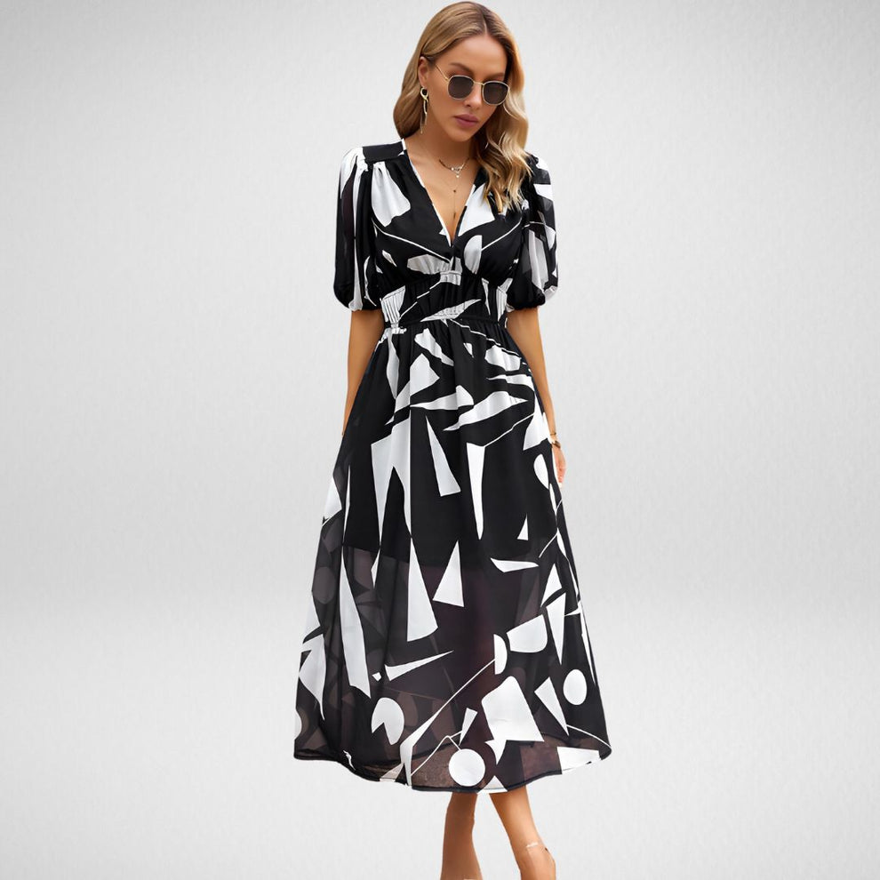 Yvonne | Zomerse Print Midi-Jurk