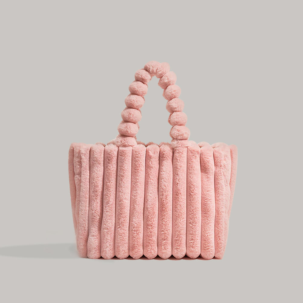 Lina | Luxe Faux Fur Handtas met Gestructureerde Look