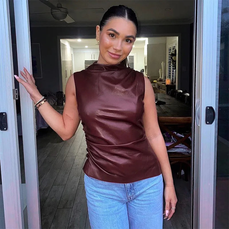 Beau | Vegan leren Top