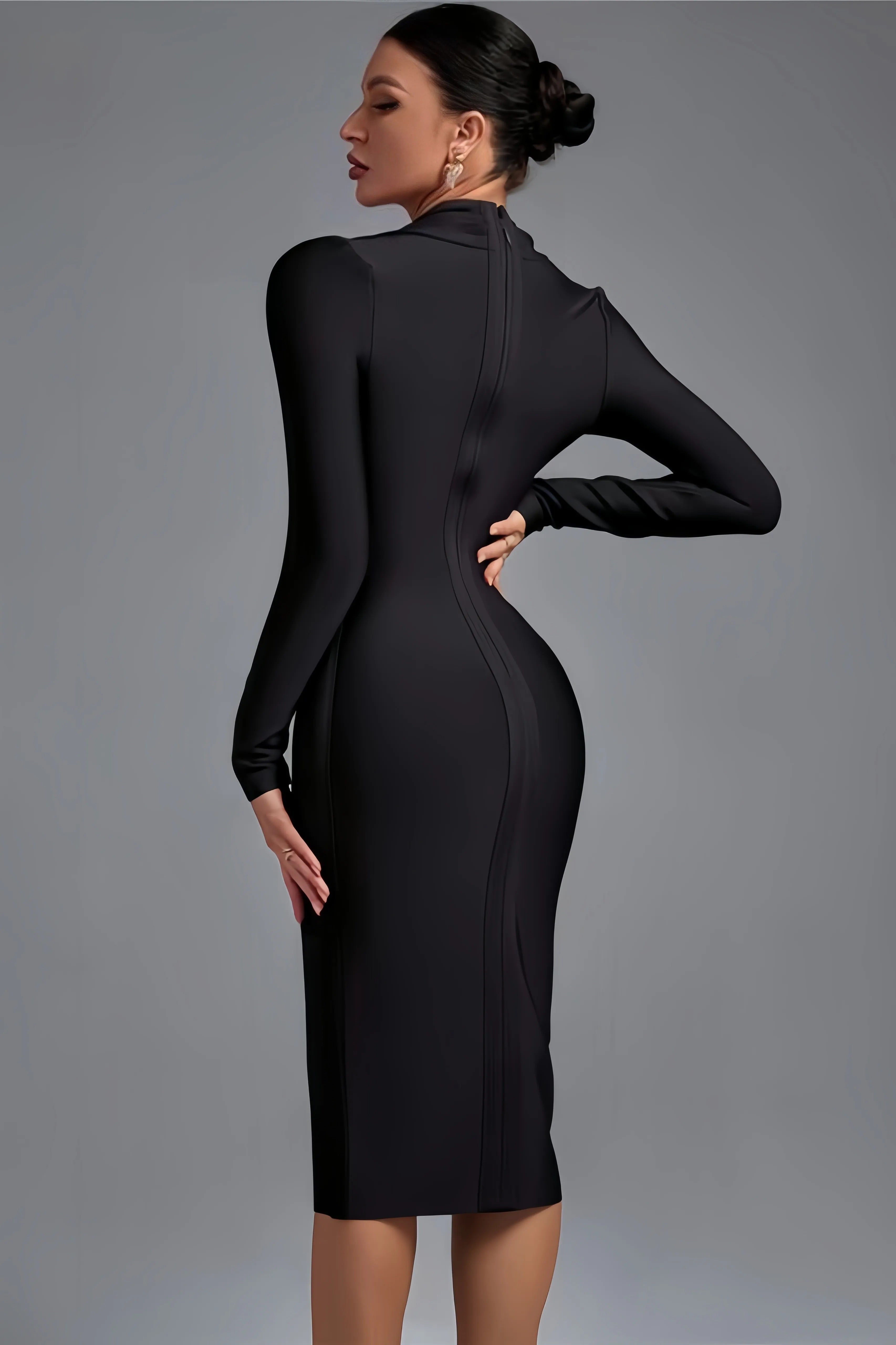 Halzy | Elegante Bodycon Jurk met Diepe V-Hals