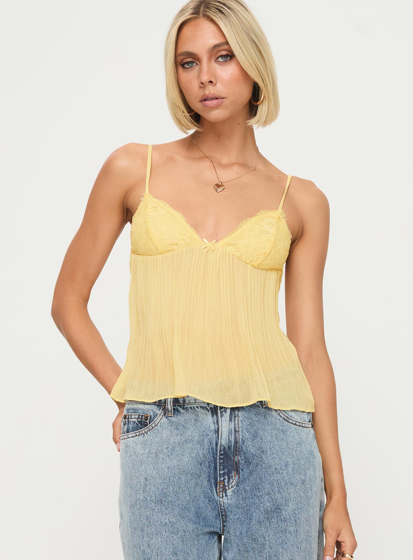 Melany | Pleated Lace Top