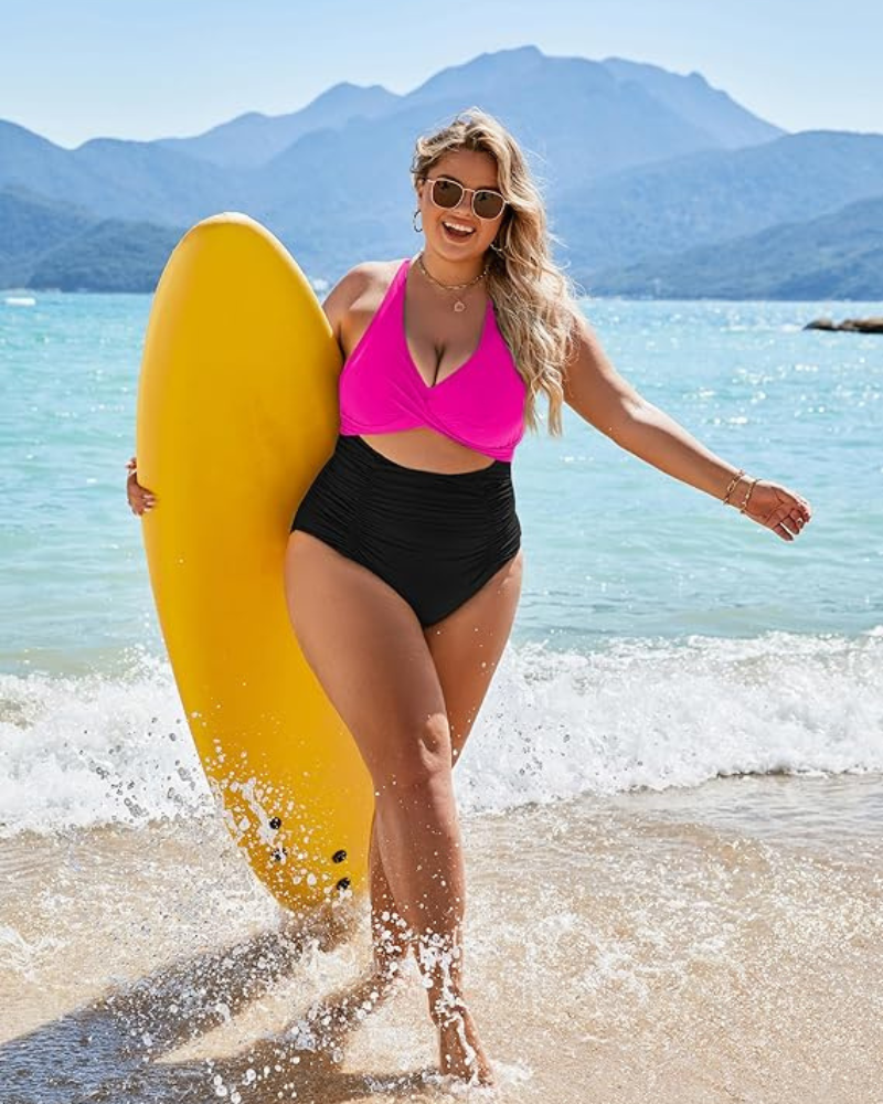 Brittany | Color-Block High-Waisted Swimsuit