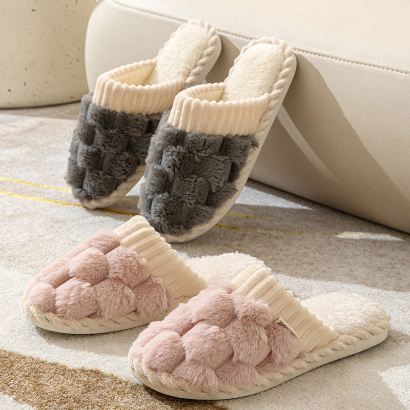 Comfortabele Luxe Dames Pantoffels met Bontvoering