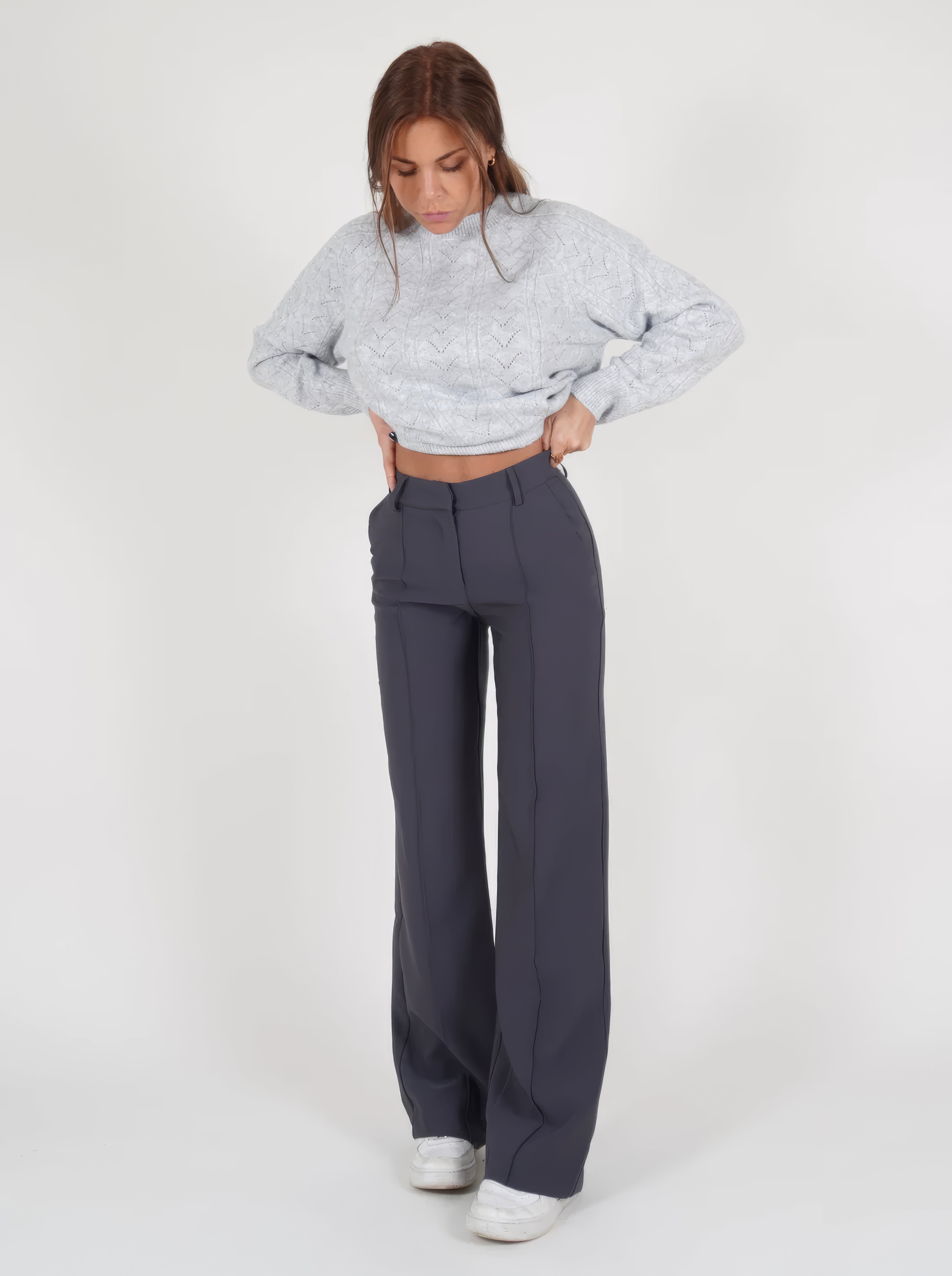 Hoge Taille Dames Pantalon met Rechte Pasvorm