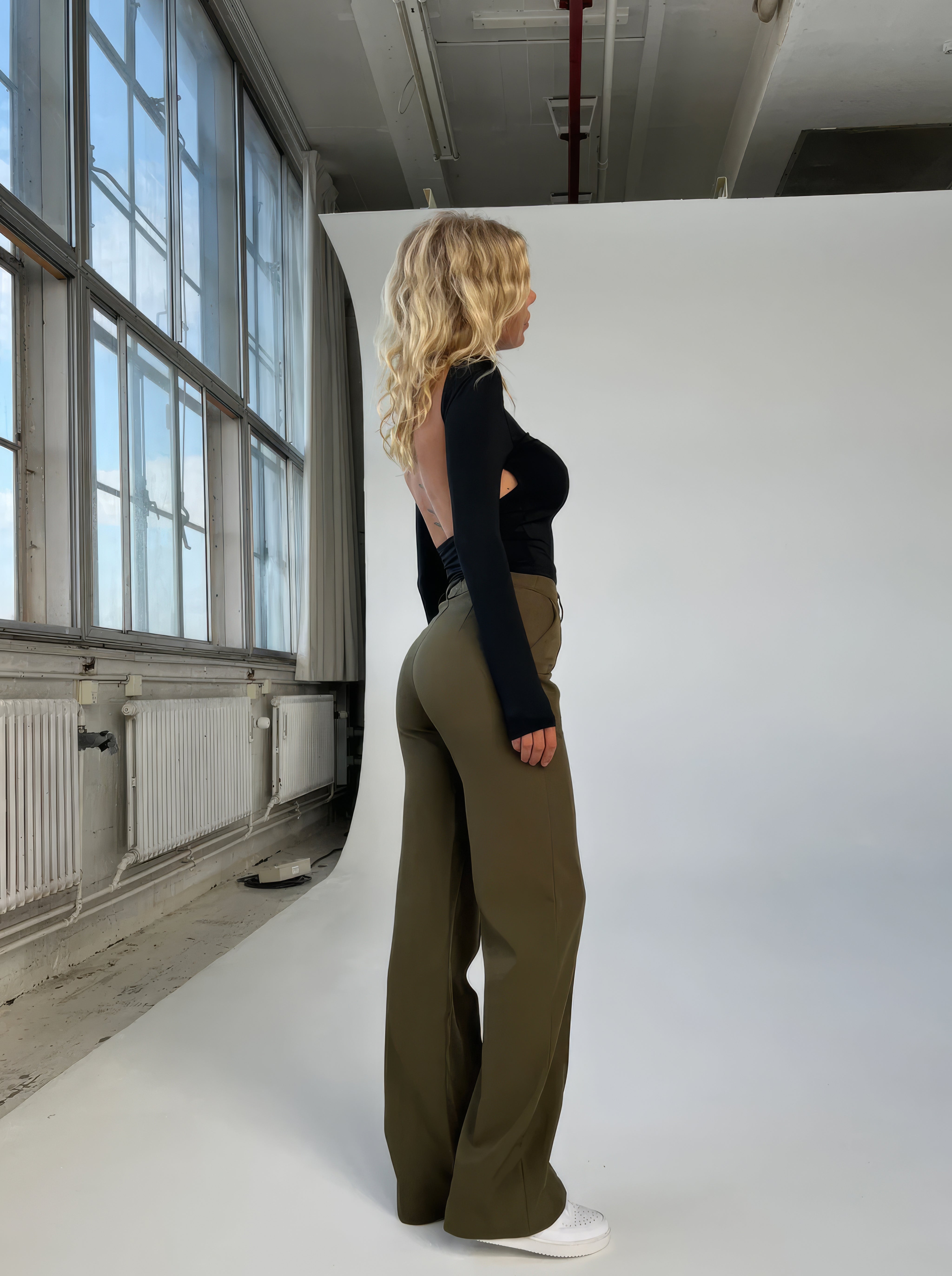 Hoge Taille Dames Pantalon met Rechte Pasvorm
