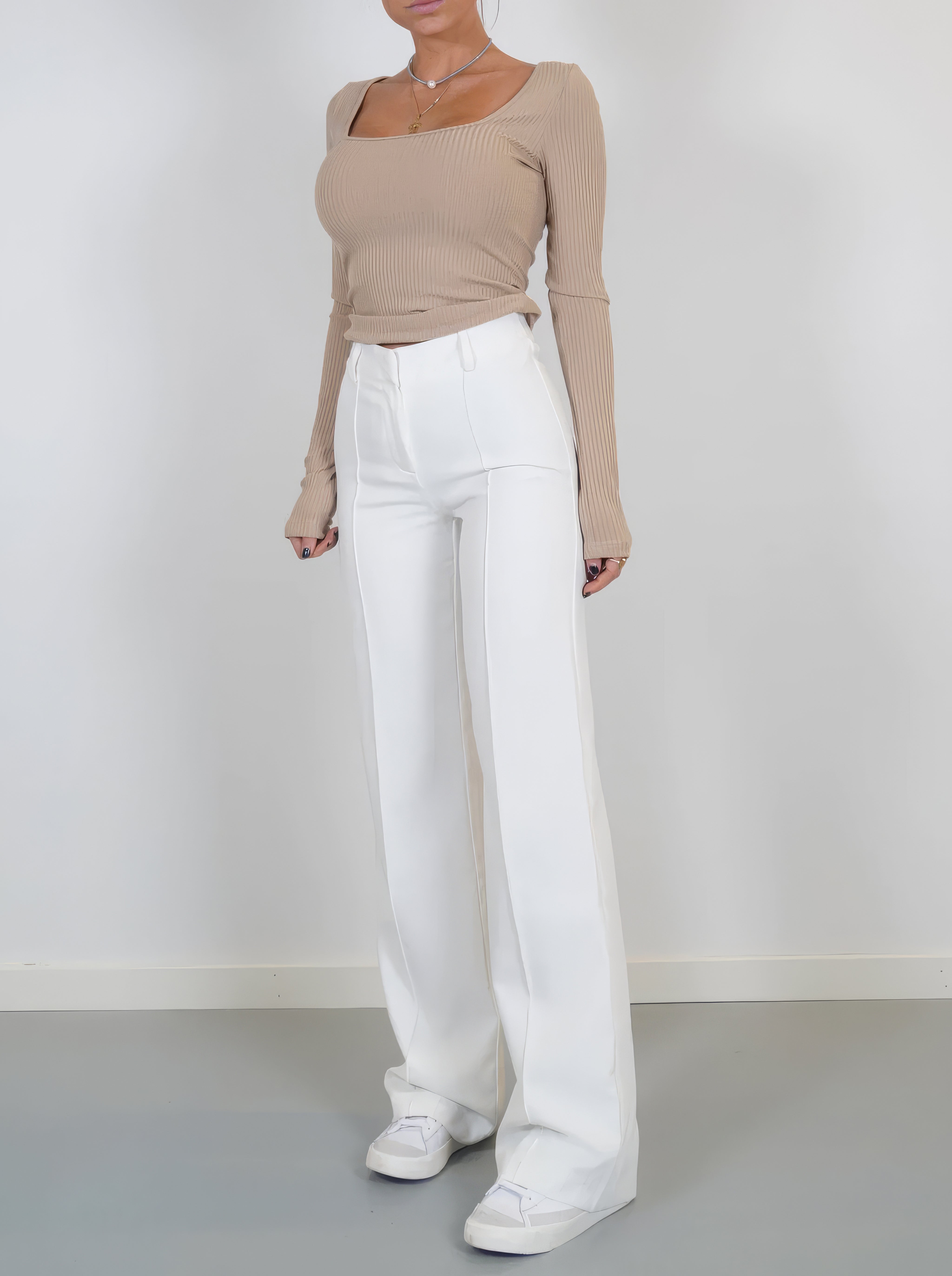 Hoge Taille Dames Pantalon met Rechte Pasvorm
