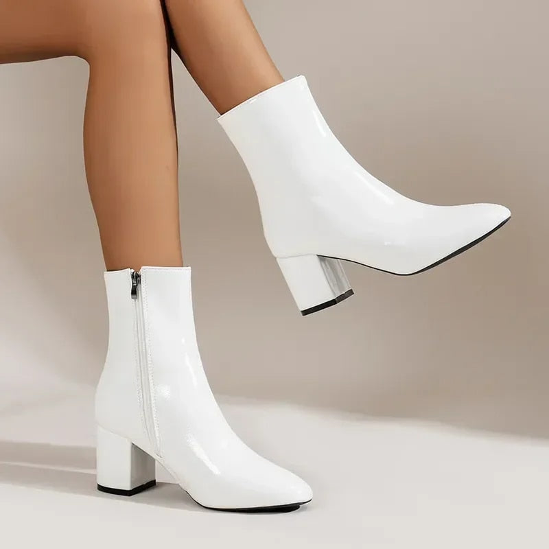 Trendy Elegante Dames Enkellaarsjes met Blokhak