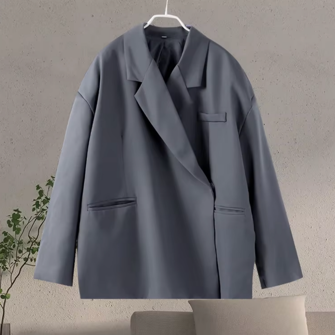 Oversized Trendy Dames Blazer met Lange Pasvorm