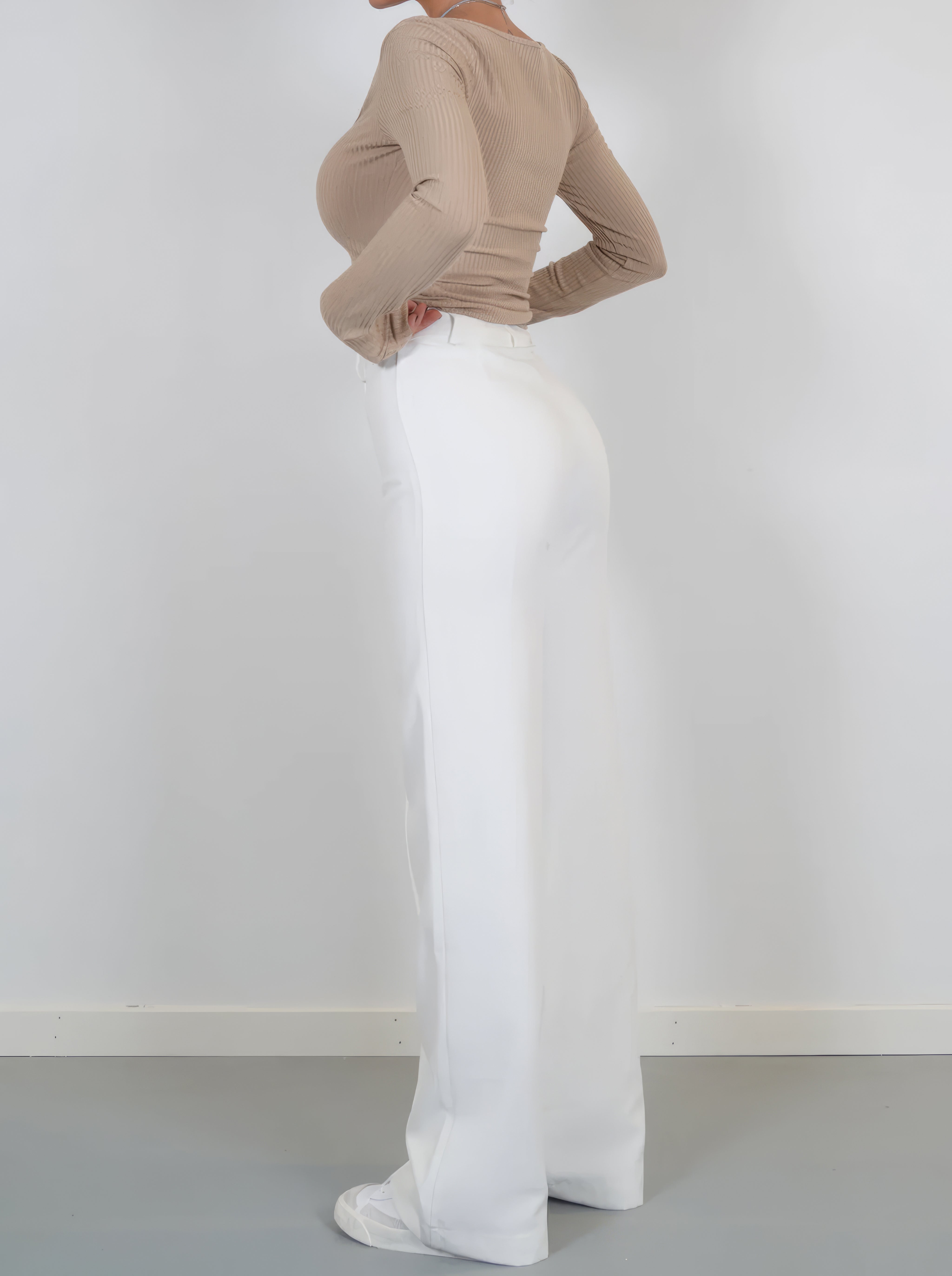 Hoge Taille Dames Pantalon met Rechte Pasvorm