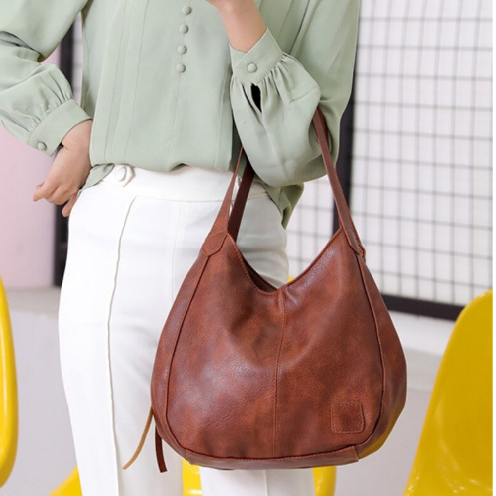 Lizi | Casual Schoudertas met Vintage Lederlook